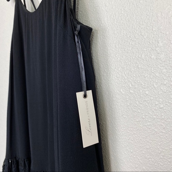 Lovers & Friends Black Lace Drop Hem Slip Dress - Picture 5 of 7